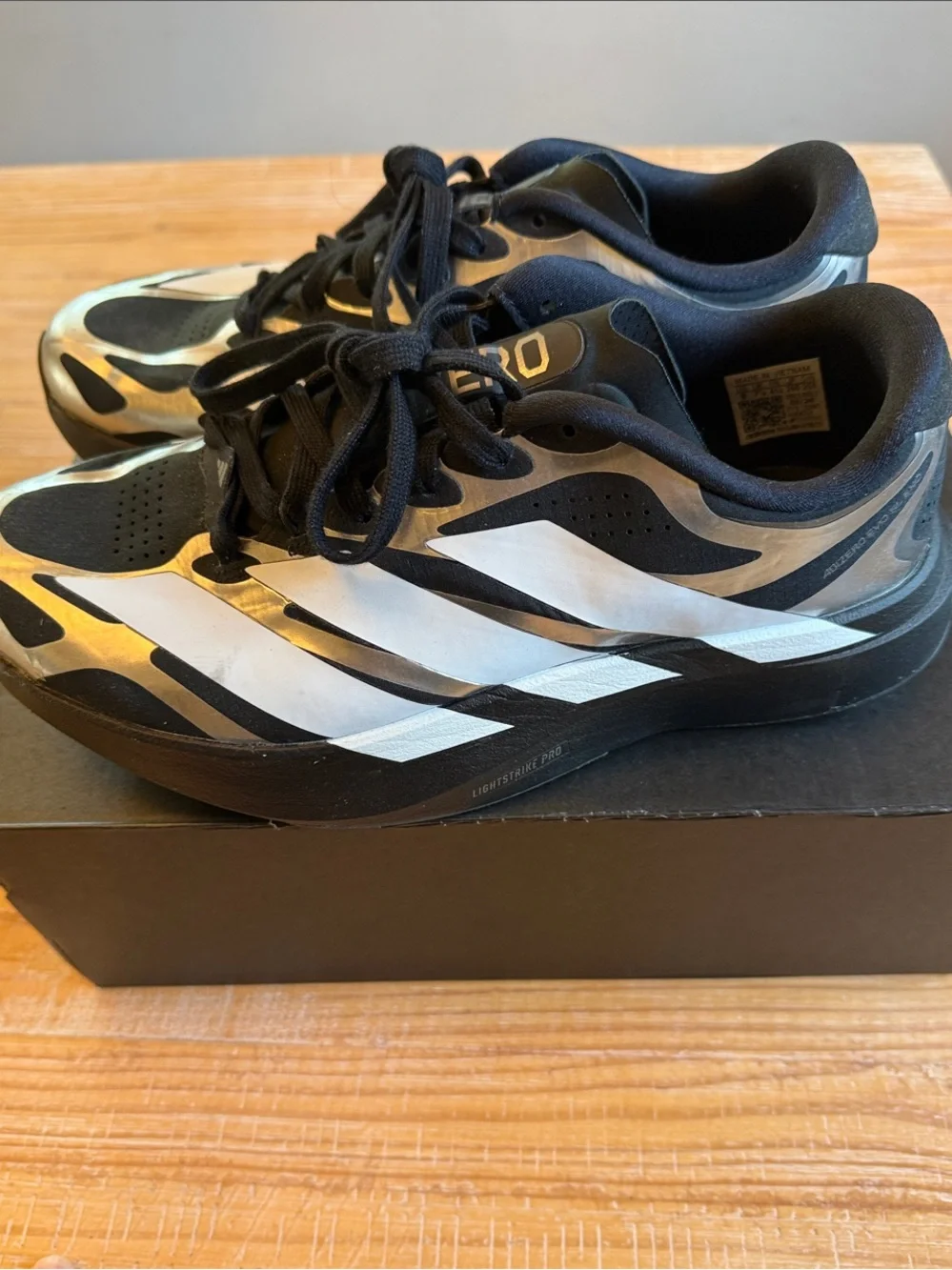 Adidas Evo SL  Black and Silver Performance Running Sneakers - Picture 3 of 7